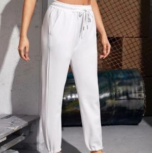white sweatpants